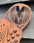 Rusty Metal Owl Garden Decoration