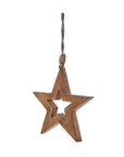 Whitewashed Wooden Star Wall Decoration