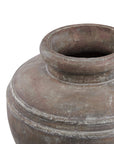 Large earthen brown ceramic water pot with wide mouth and textured surface, Mediterranean-inspired, 39 cm tallby Sostter at brixbailey.com