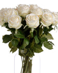 Lifelike white artificial rose stem with realistic petals, perfect for home decor or bouquets, 71 cm tall. by sostter at brixbailey.com