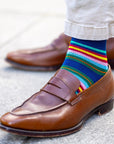 Royal Blue Multi Stripe Bamboo Socks