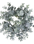 Frosted eucalyptus wreath with sparkling foliage, doubles as candleholder, 28cm circular home decor. by sostter at brixbailey.com
