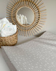 Anti-Roll Wedge Changing Mat - Greige Dash Print