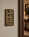 8 Gang 2 Way Antique Brass Solid Cast Metal Conduit Light Switch Industrial