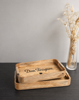 Dom Pérignon Wooden Serving Tray Set | Champagne Butler Trays