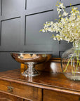 Large Polished Metal Punch Bowl on Pedestal – Barware / Party Decor