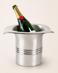XL Top Hat Champagne Ice Bucket | Solid Cast Nickel Plated Wine Cooler