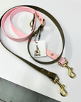Petra Multiway Dog Lead in Olive & Pastel Pink