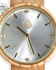 Teak natural wood watch, handmade sustainable olive wood with gold metal links, stylish luxury unisex timepiece by The Sustainable Watch Company at brixbailey.com