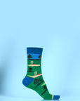 Rugby mismatch socks pack of 4, premium sporty socks with rugby print, comfortable cotton blend for men by Body and I at brixbailey.com