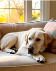 “Sofa? I Thought You Said ‘Snaccha!’” – Labrador Om Nom Nomnivore Cushion Cover
