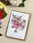 Hand-Painted Watercolour Floral Greeting Card - Mother's Day - Thank You Card