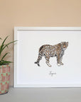 Jaguar Personalised Watercolour Fine Art Print