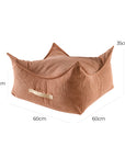 MeowBaby® Pouffe For Children, Square, Corduroy - Brick