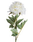 Handcrafted white artificial peony with realistic layered petals and natural tonal variations by sostter at brixbailey.com