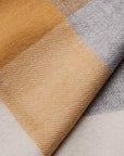 Natural Baby Alpaca Wool Midi Exclusive Check Scarf for Women
