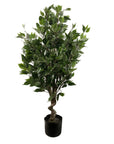 110cm Artificial Ficus Tree Silver Planter-1
