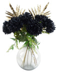 Pack of 6 x Artificial Flowers Extra Large Reflex Chrysanthemum - Black 75cm-1