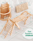 5in1 Montessori Climbing Set: Triangle Ladder + Arch/Rocker + Slide Board/Ramp + Netting rope + Cushion-1