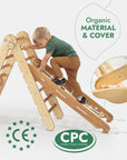 5in1 Montessori Climbing Set: Triangle Ladder + Arch/Rocker + Slide Board/Ramp + Netting rope + Cushion-2
