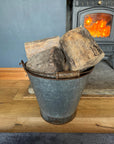 Galvanised Log Basket Carrier / Plant Pot / Christmas Tree Planter Patio Pail B