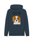 Crowned & Cozy: Sustainable Men's Hoodie Featuring Your Cavalier King (or Queen)