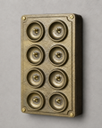 8 Gang 2 Way Antique Brass Cast Metal Toggle Light Switch