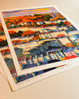 Luxury Bath Skyline giclee print, premium autumnal golden hour landscape, handcrafted A2 art, elegant framed or unframed options by Michael Sutherland Art at brixbailey.com