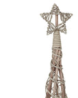 Festive LED Star Topped Wicker Christmas Tree Medium