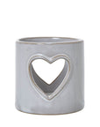 Elegant White Ceramic Heart Tealight Holder | Romantic Glow