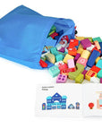 Wooden Blocks + Base City Set, 121 Pieces