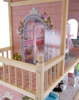 Wooden Dollhouse with LED Light and Furniture