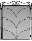 Elegant Large Black Fireplace Screen | Heavy Duty Protection