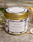 Oaked Chardonnay & Sandalwood Candle in a Matt Gold Tin