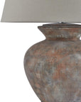 Elegant Siena Brown Round Lamp | Soft Linen Shade