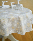 Christmas Snowflake Round Tablecloth
