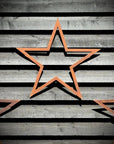 3 Large Rusty Metal barn STARS.