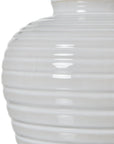 White Ceramic Table Lamp with Linen Shade
