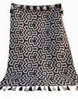 Luxury handmade monochrome flat weave wool rug, stylish geometric design with tassels, premium neutral tones, best-selling contemporary decor by Maria Starling Design at brixbailey.com