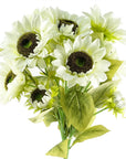 Pack of 6 x Artificial Flowers White Sunflower - 3 heads 88cm-0