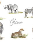 Personalised Safari Animals Nursery Name Print