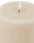 Taupe LED Wax Candle with Melted Finish 13cm