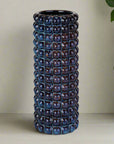 Indigo ceramic vessel with bubble texture, doubles as umbrella stand or planter, 47cm height, Seville collection by Sostter at brixbailey.com