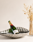 Clam Shell Champagne Ice Bucket & Silver Wine Cooler Bowl