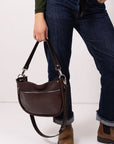 STELLA Leather Handbag - Brown & Cognac