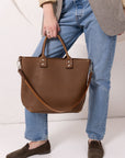 Cappuccino Leather Shoulder Handbag
