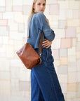 Robin Leather Handbag in Ginger Brown