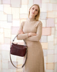 TOMMY leather bag with two handles - Crocodile pattern