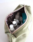 LORNA Makeup Bag - Olive Velvet