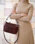 TOMMY leather bag with two handles - Crocodile pattern